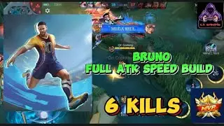 6 KILLS MVP! BRUNO FULL ATK SPEED BUILD TOP 1 Global 😈🔥#mlbb #mobilelegends #bruno