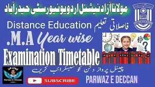 MANUU DDE EXAM TIMETABLE (PG.YEAR WISE)