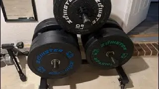 LIONSCOOL Olympic Weight Plate Tree and 2 Barbell Holders, Bumper Plate Storage Rack Review