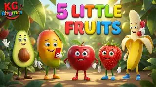 Five Little Fruits Jumping on the Bed | Healthy Nursery Rhymes for Kids by KG Rhymes
