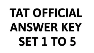 TAT ANSWER KEY 2019 SET 1 TO 5