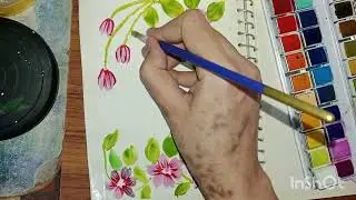 Flowers & Quote Watercolor Painting | Aesthetic Sketchbook Art