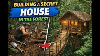 Building a SECRET House in the Forest &ndash; This Man Built a Hidden Mini Home Inside a GIANT Tree Trunk