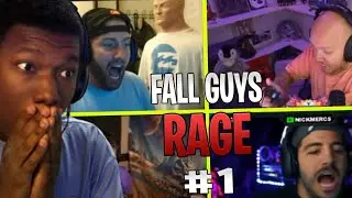 Fall Guys Streamers Ultimate Mega RAGE Compilation #1 REACTION