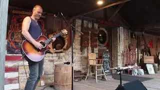 Idledaze guitar Solo acoustic Rescue the Free performed at The Fuzzy Pig outside Whiney's wine bar