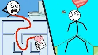 Maze Craze vs Dangling Man - All Levels Satisfying Double Gameplay STICKMAN Puzzle Android ios APK