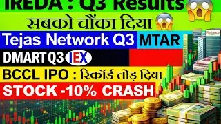 IREDA Q3 धमाका 💥 | Tejas Network, DMART, IEX | BCCL IPO | 10% Crash