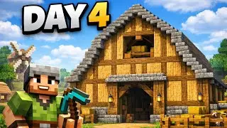 I Built a Massive Barn in Minecraft | Day 4