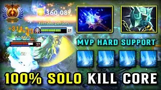 MVP HARD SUPPORT Crystal Maiden | Aghs Scepter + Gleipnir Build | 100% Solo Kill Enemy Core DOTA 2