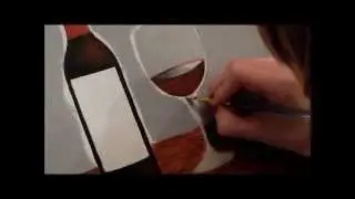 Painting a Wine Bottle and Glass