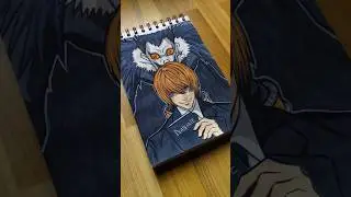 Drawing Light Yagami With 20₹ Watercolors ( Death Note )