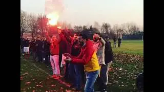 Crazy Sunday league team with flares!