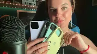 ASMR te enseño todas mis fundas de móvil ~ susurros, tapping, sonidos relajantes ♡