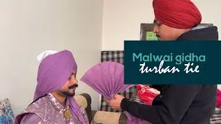 How to malwai gidha turban tie #turban #bhangratutorial #bhangraturban #pagg #malwaigidha 