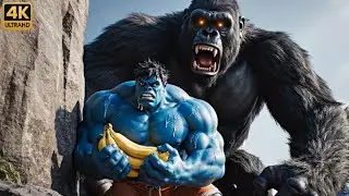 Blue Hulk Steals King Kong&rsquo;s Bananas | Deadly Encounter on a Survival Island (AI Fan-Made)