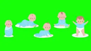 Green Screen Babies Baby | Chroma Key Graphics For Videos No Copyright (Free To Use)