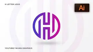 How to make Gradient H letter logo in Illustrator CC