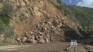 Highway 1 Closed Due To Mudslides Near Big Sur
