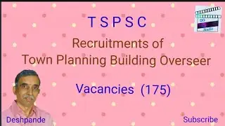 DG Studio.     Recruitments of Town Planning Building Overseer  by TSPSC