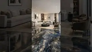 living room metallic epoxy floor transformation#EpoxyFloor #MetallicEpoxy #EpoxyFlooring