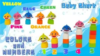 Learn colors and numbers with baby shark & colorful building blocks | Fun Baby Shark videos | Sharks