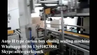 Auto H type carton box closing sealing machine,Packaging carton box corner and side sealing machine