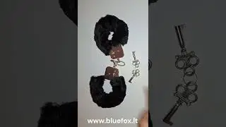 #shorts #handcuffs Chain handcuffs MFH with plush cover/ Antrankiai MFH su juodu pliu&scaron;iniu apdangalu