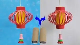 How To Make A Lantern From Toilet Paper Roll And Cardboard | DIY Mid-Autumn Festival Craft