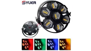 YUER&trade;️ 7x50W Retro Flash Light Strobe RGB Wash Effect Sound DMX Control