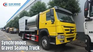 HOWO 8T Road Construction Paver Asphalt Spraying and Chip Spreader Synchronous Gravel Sealing Truck