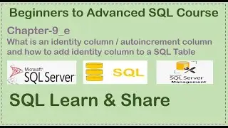 Chapter Nine (Part-5) | How to add an Identity Column , Autoincrement Column to a SQL Table