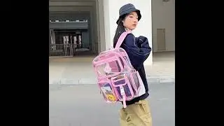 🌸Heavy Duty PVC Clear School Backpack For Students Couples🌸#schoolbag #backpack #backtoschool