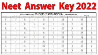 neet answer key 2022 neet answer key 2022 live NTA NEET UG 2022 Answer Key neet answer key
