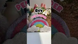 CUTE PENHOLDER 🌈DIY from CARDBOARD #diy #textureart #penholder #ytshorts #viralshort #artandcraft