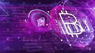Animated cryptocurrencies data flow in virtual space.