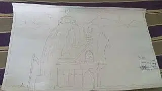 Easy kedarnath temple drawing