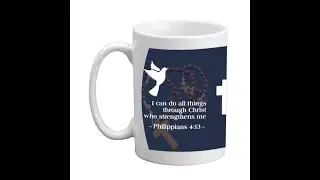 VictoryStore Religious, Philippians 4:13, Dove and Cross 15 oz Coffee Mug