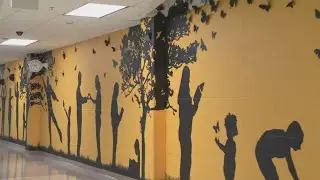New mural at Riverside School in Cleveland