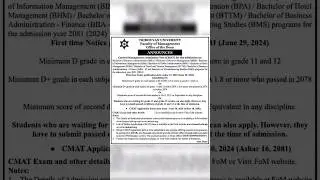 TUannounces application for CMAT for the admissions on Bachelor programs for the admission year 2081