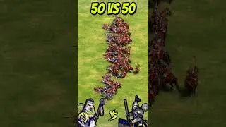 50 Elite Eagle Warriors vs 50 Elite Steppe Lancers (AoE2) #Shorts