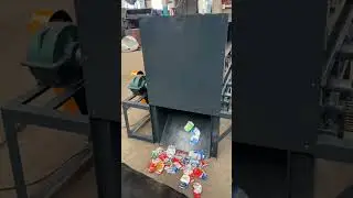 Aluminum can flattening machine test site#Aluminumcan #Milkpowdercan