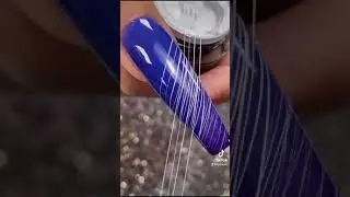 Super stretchy sticky spider gel 💙🧡 Nail Art