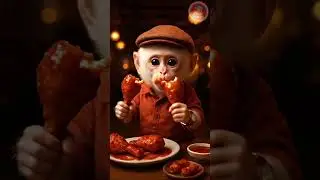 &ldquo;Baby Monkey Eats Chicken Drumsticks 🍗🐵 | Cutest & Funniest Reaction Ever 😂🔥&rdquo;
