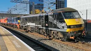 DB Cargo Class 90s 90039, 90021 & Class 92 92015 Pass MKC on Southbound Light Loco Move 10/10/22