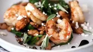 Tuscan White Beans with Spinach, Shrimp and Feta