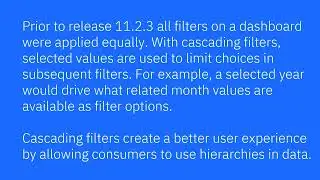 Dashboards - Cascading dashboard filters (11.2.3)