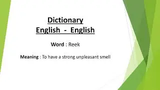 Reek Meaning Dictionary English - English