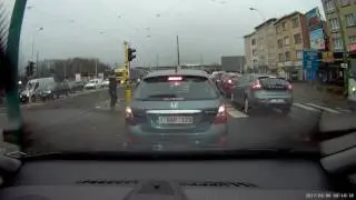The tram is blocked