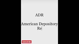 Full Form of ADR #shorts
