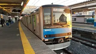 東武60000系61607F 各駅停車柏行き 馬込沢駅発着シーン